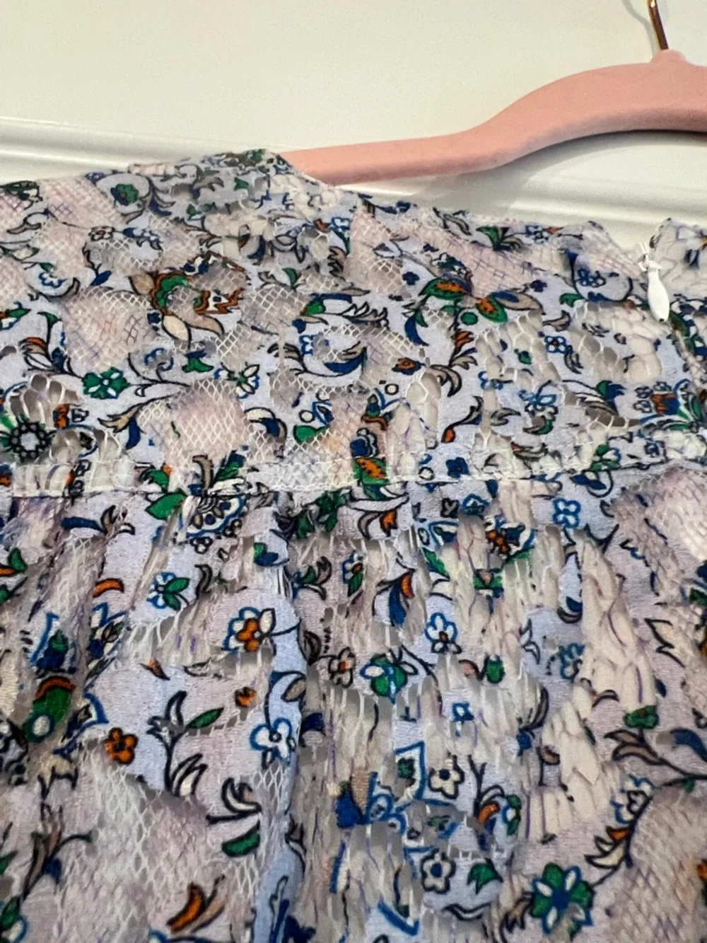 Tory Burch Blue Floral Puff-Sleeve Tunic